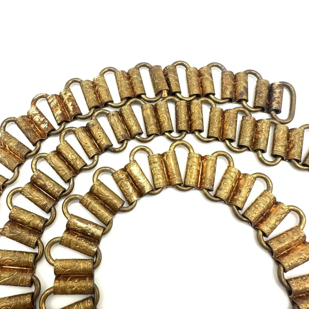 Antique Art Deco Victorian Revival gold tone brass 32.25